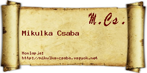 Mikulka Csaba névjegykártya