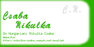 csaba mikulka business card